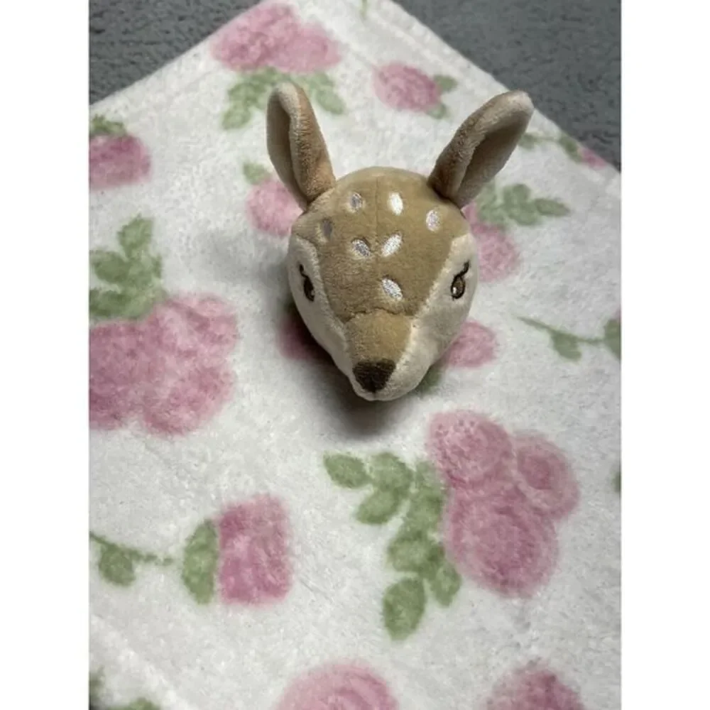 HB Hudson Baby Lovey Security Blanket Rose Deer White Pink Green Doe‎ Soft Girl